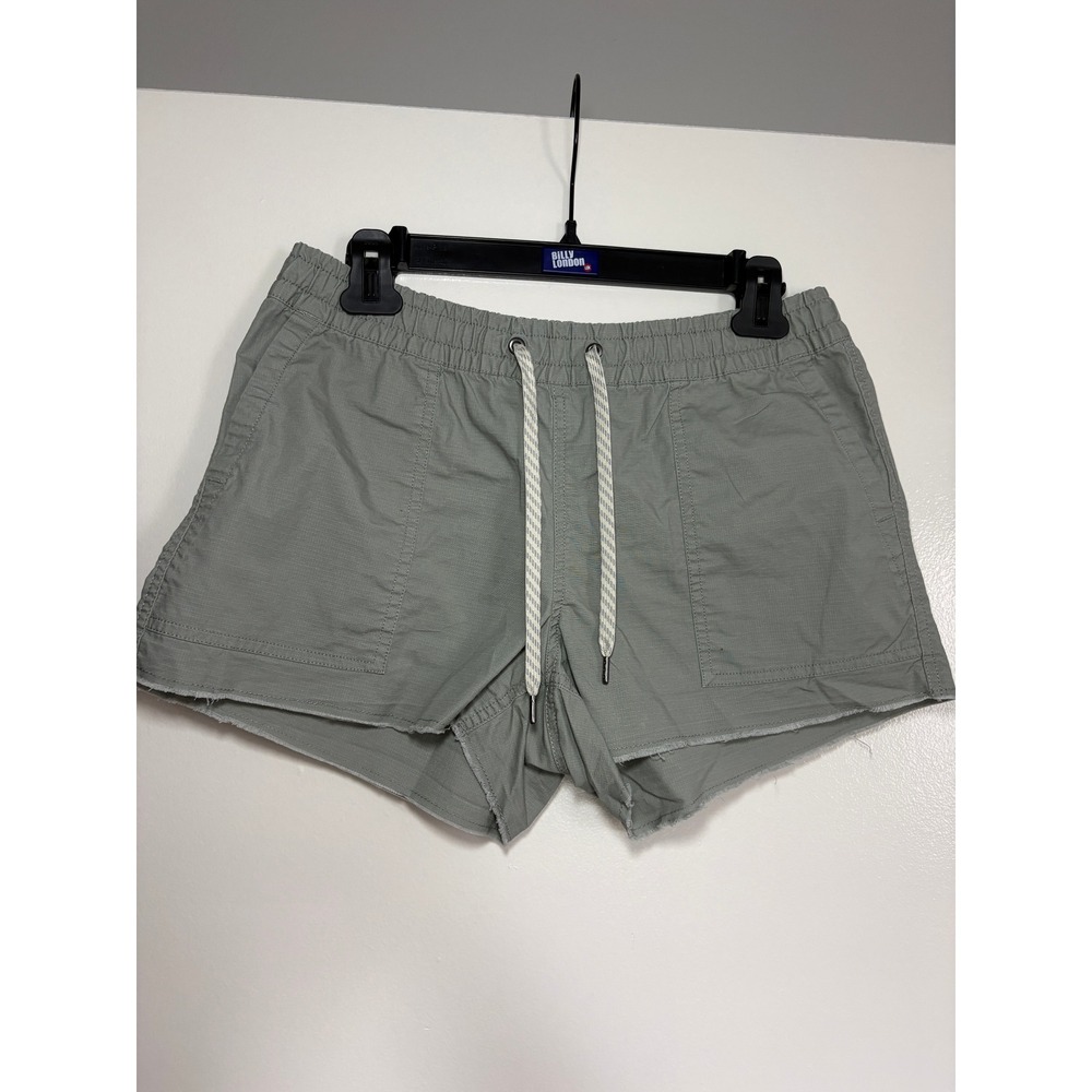 Vuori Ripstop Shorts Small Sage Green Raw Hem Elastic Waist Drawstring VW385 - Picture 3 of 6